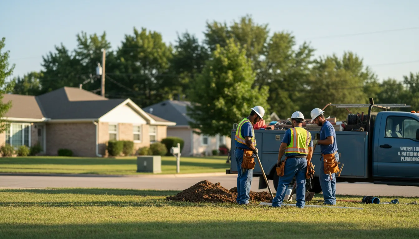 Residential water line and bathroom plumbing service in Warren, OH